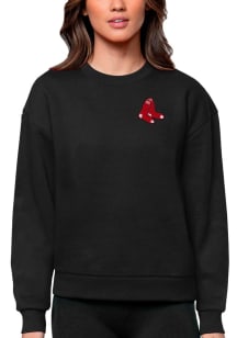 Antigua Boston Red Sox Womens Black Victory Crew Sweatshirt