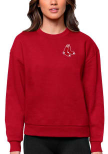Antigua Boston Red Sox Womens Red Victory Crew Sweatshirt
