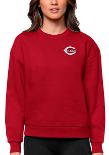 Antigua Cincinnati Reds Womens Red Victory Crew Sweatshirt