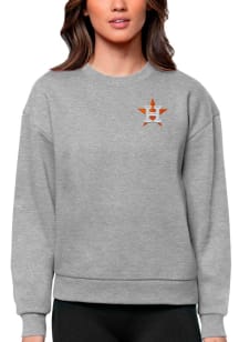 Antigua Houston Astros Womens Grey Victory Crew Sweatshirt