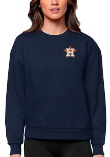 Antigua Houston Astros Womens Navy Blue Victory Crew Sweatshirt