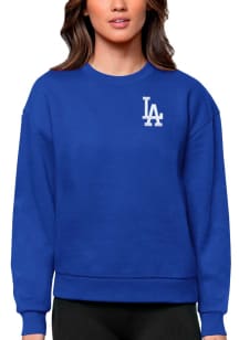 Antigua Los Angeles Dodgers Womens Blue Victory Crew Sweatshirt