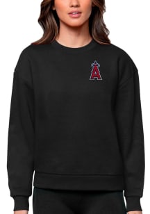 Antigua Los Angeles Angels Womens Black Victory Crew Sweatshirt
