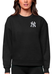 Antigua New York Yankees Womens Black Victory Crew Sweatshirt