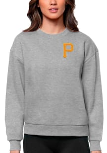 Antigua Pittsburgh Pirates Womens Grey Victory Crew Sweatshirt
