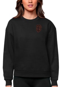 Antigua San Francisco Giants Womens Black Victory Crew Sweatshirt