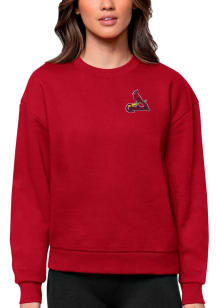 Antigua St Louis Cardinals Womens Red Victory Crew Sweatshirt