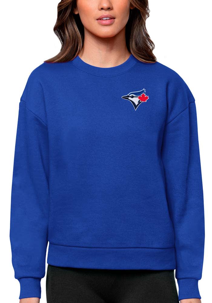 Antigua Women's Toronto Blue Jays Red Victory Crew Pullover