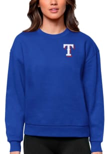 Antigua Texas Rangers Womens Blue Victory Crew Sweatshirt