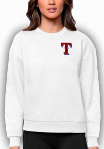 Antigua Texas Rangers Womens White Victory Crew Sweatshirt