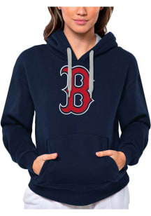 Antigua Boston Red Sox Womens Navy Blue Full Front Victory Hooded Sweatshirt