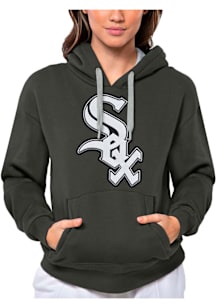 Antigua Chicago White Sox Womens Charcoal Full Front Victory Hooded Sweatshirt