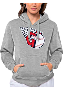 Antigua Cleveland Guardians Womens Grey Victory Hooded Sweatshirt