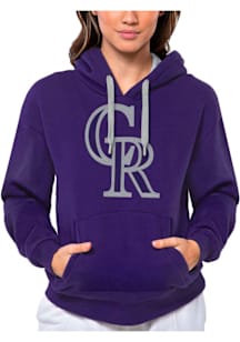 Antigua Colorado Rockies Womens Purple Full Front Victory Hooded Sweatshirt