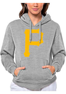 Antigua Pittsburgh Pirates Womens Grey Victory Hooded Sweatshirt
