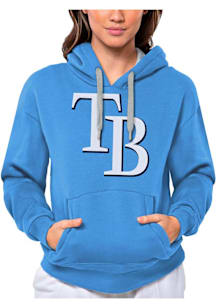 Antigua Tampa Bay Rays Womens Blue Full Front Victory Hooded Sweatshirt