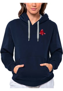 Antigua Boston Red Sox Womens Navy Blue Victory Hooded Sweatshirt