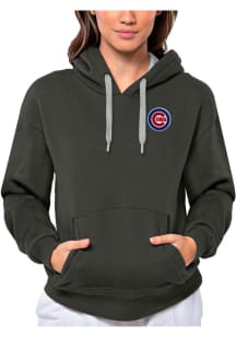 Antigua Chicago Cubs Womens Charcoal Victory Hooded Sweatshirt