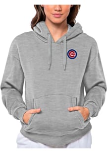Antigua Chicago Cubs Womens Grey Victory Hooded Sweatshirt