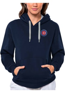 Antigua Chicago Cubs Womens Navy Blue Victory Hooded Sweatshirt