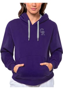 Antigua Colorado Rockies Womens Purple Victory Hooded Sweatshirt