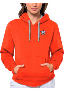 Antigua Houston Astros Womens Orange Victory Hooded Sweatshirt