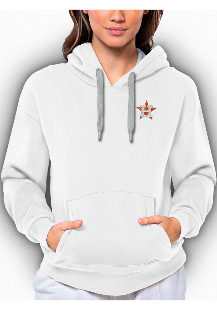 Antigua Houston Astros White Victory Pullover Sweatshirt