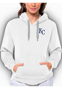 Antigua Kansas City Royals Womens White Victory Hooded Sweatshirt