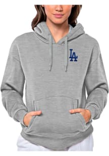 Antigua Los Angeles Dodgers Womens Grey Victory Hooded Sweatshirt