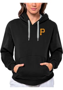Antigua Pittsburgh Pirates Womens Black Victory Hooded Sweatshirt