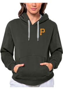 Antigua Pittsburgh Pirates Womens Charcoal Victory Hooded Sweatshirt