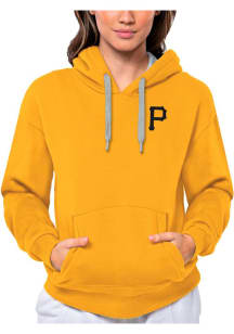 Antigua Pittsburgh Pirates Womens Gold Victory Hooded Sweatshirt
