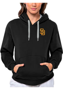 Antigua San Diego Padres Womens Black Victory Hooded Sweatshirt
