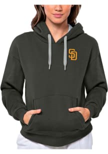 Antigua San Diego Padres Womens Charcoal Victory Hooded Sweatshirt