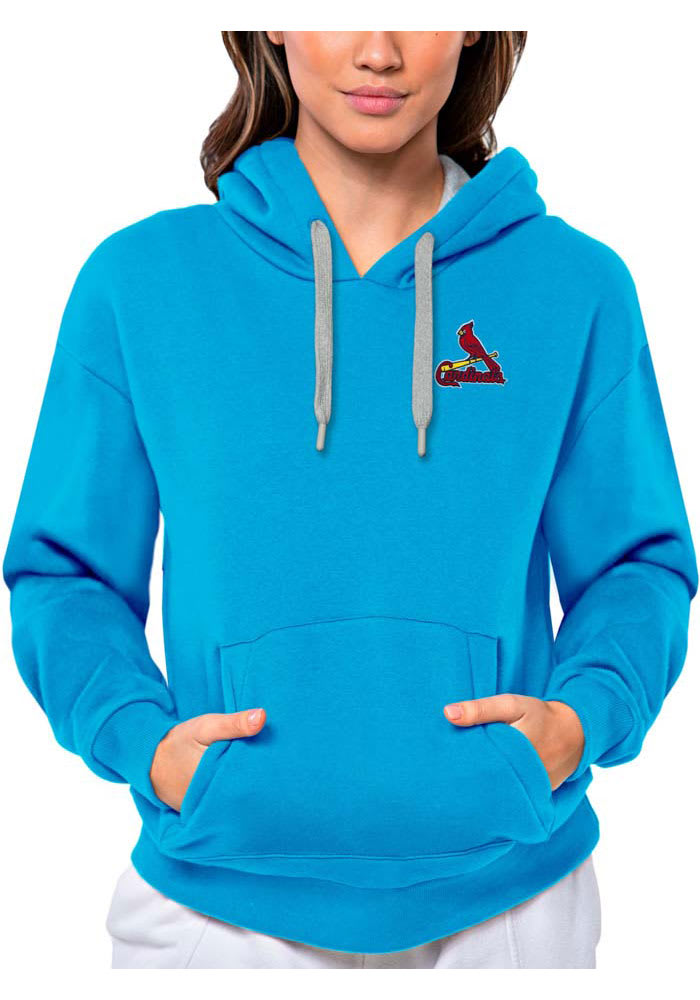 Antigua St Louis Cardinals Light Blue Victory Pullover Hood Long Sleeve Hoodie, Light Blue, 65% cotton/35% POLYESTER, Size S, Rally House