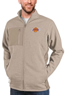 Antigua Los Angeles Lakers Mens Oatmeal Course Medium Weight Jacket
