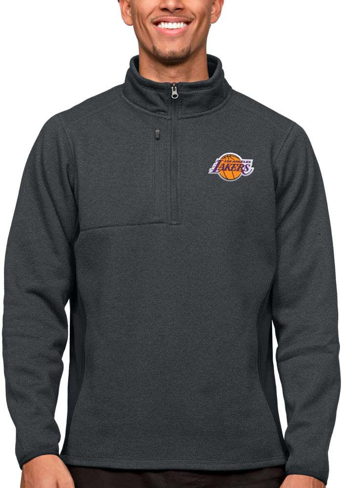 Antigua Los Angeles Lakers Mens Charcoal Course Pullover Jackets