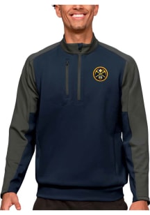 Antigua Denver Nuggets Mens Navy Blue Team Long Sleeve 1/4 Zip Pullover