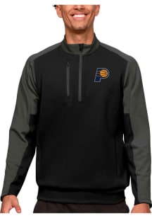 Antigua Indiana Pacers Mens Black Team Long Sleeve 1/4 Zip Pullover