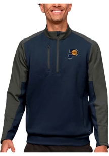 Antigua Indiana Pacers Mens Grey Team Long Sleeve 1/4 Zip Pullover