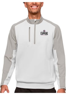 Antigua Los Angeles Clippers Mens White Team Long Sleeve 1/4 Zip Pullover