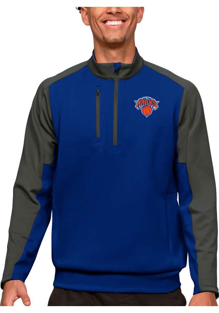 Antigua New York Knicks Mens Team Pullover - ROYAL/CARBONHEATHER