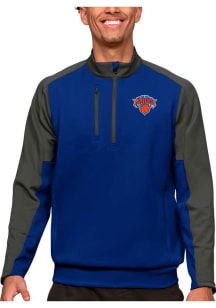 Antigua New York Knicks Mens Blue Team Long Sleeve 1/4 Zip Pullover