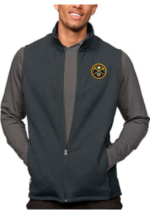 Antigua Denver Nuggets Mens Charcoal Course Sleeveless Jacket