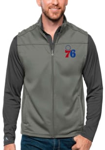 Antigua Philadelphia 76ers Mens Grey Links Golf Sleeveless Jacket
