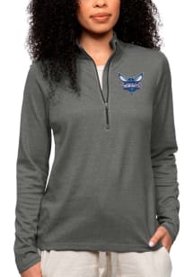 Antigua Charlotte Womens Charcoal Epic 1/4 Zip Pullover