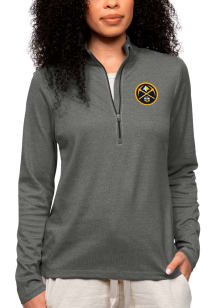 Antigua Denver Nuggets Womens Charcoal Epic 1/4 Zip Pullover