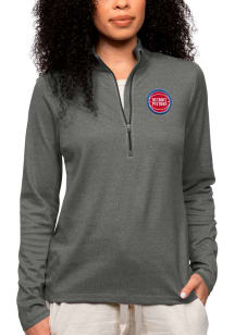 Antigua Detroit Womens Charcoal Epic 1/4 Zip Pullover