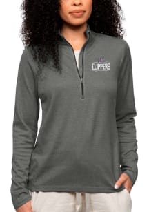 Antigua Los Angeles Clippers Womens Charcoal Epic 1/4 Zip Pullover