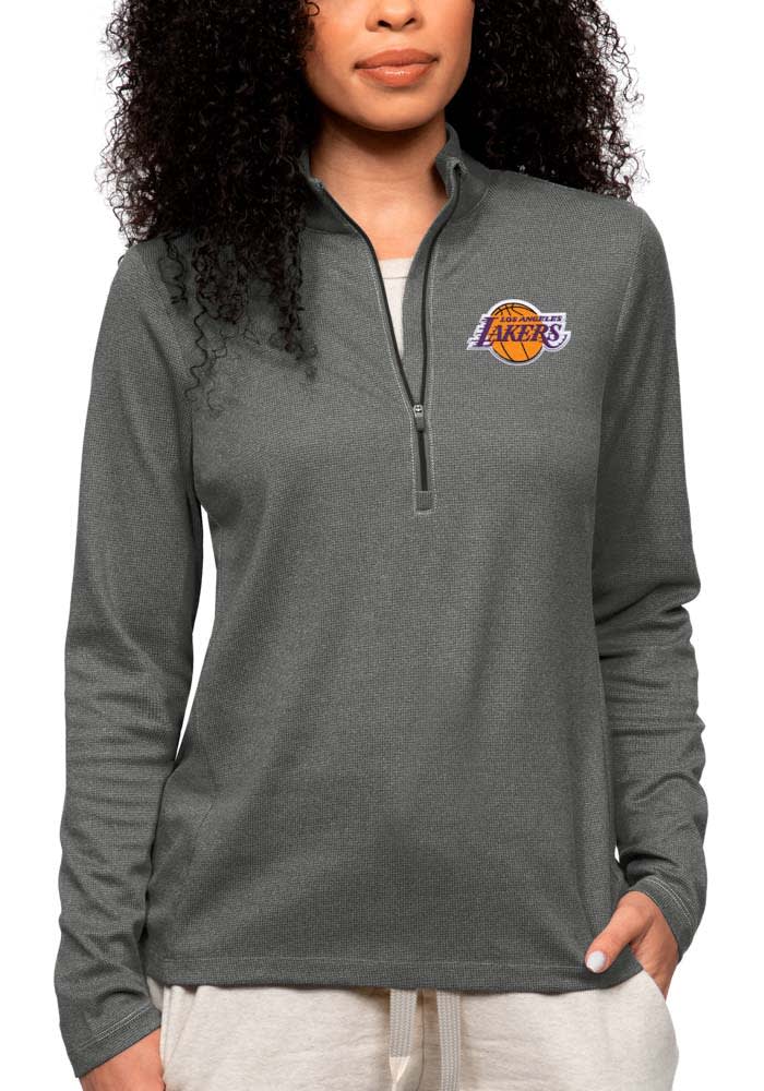 Antigua Los Angeles Lakers Womens Charcoal Epic Long Sleeve Pullover